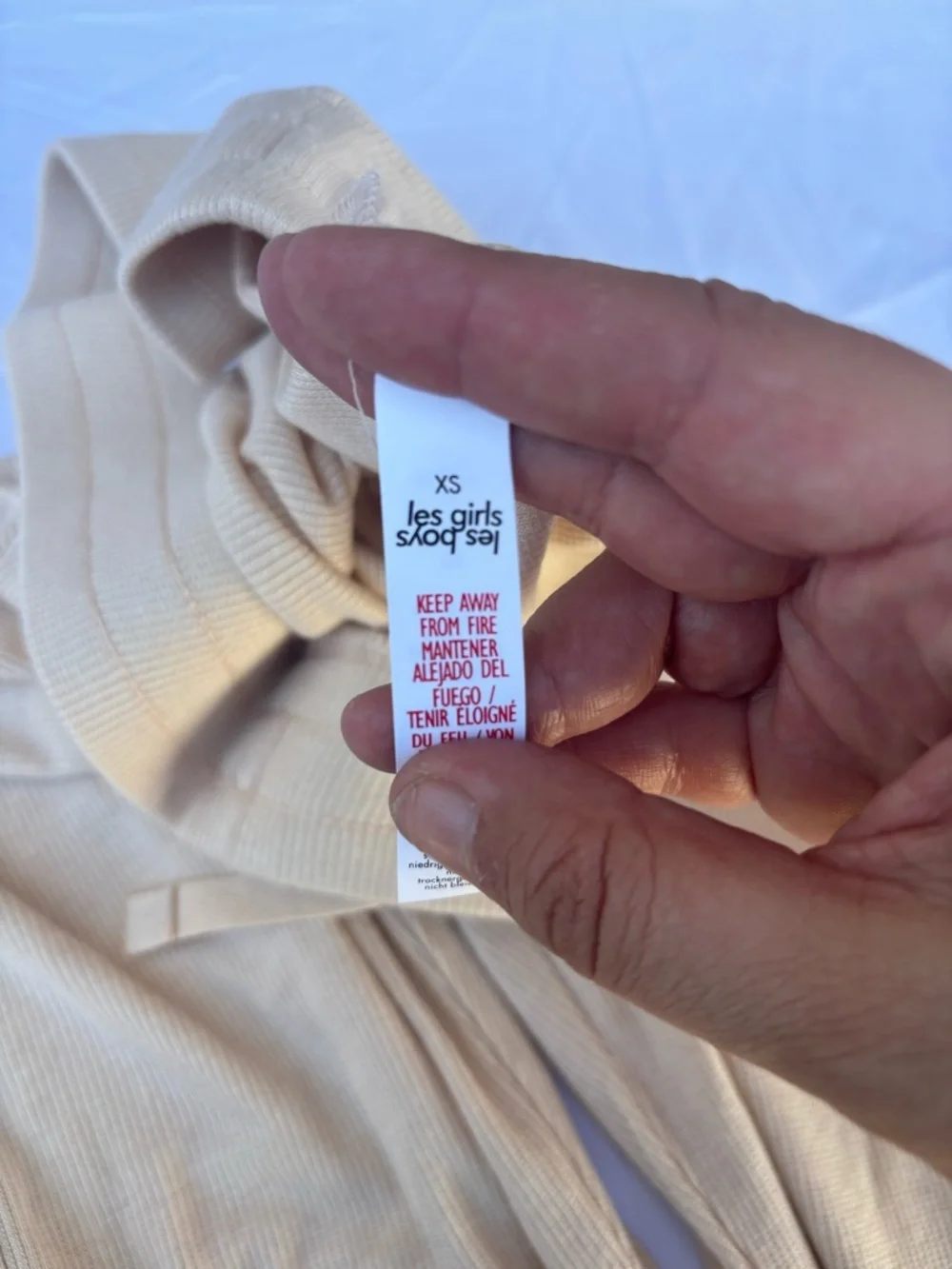 Les Girls Les Boys Fine Ribbed Pants Lounge Cream - Picture 10 of 10
